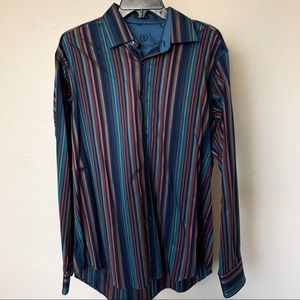 BUGATCHI Button Down Striped Shirt